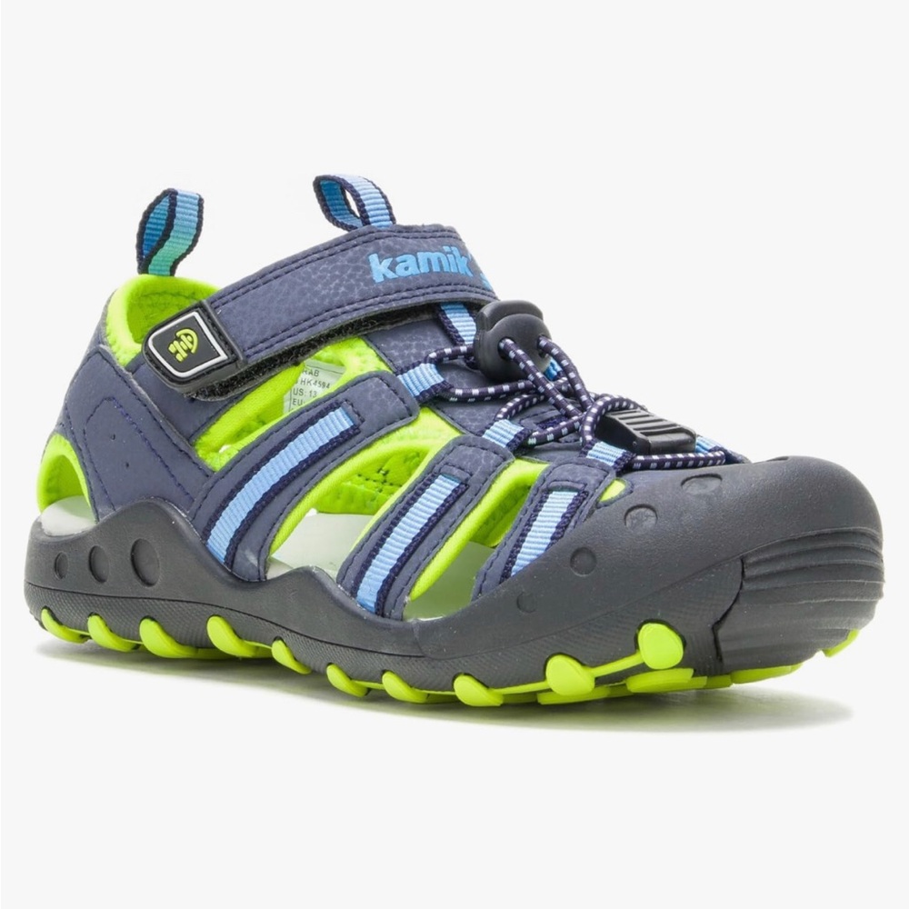 Kamik Boys Lime and Blue Closed-Toe Water Sandals